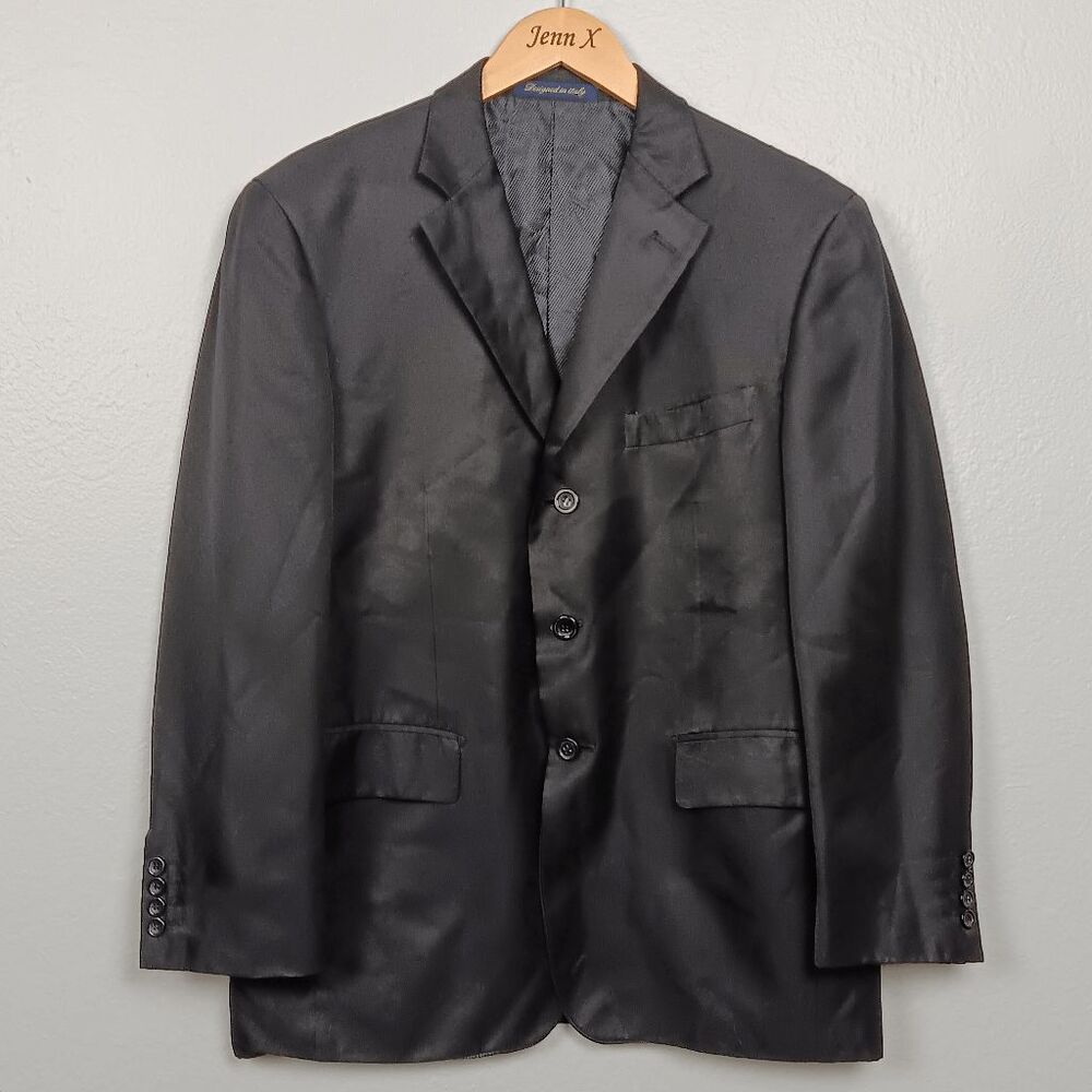 Elegante Gentiluomo Italiano Men Sport Jacket Blazer Size 40s Black